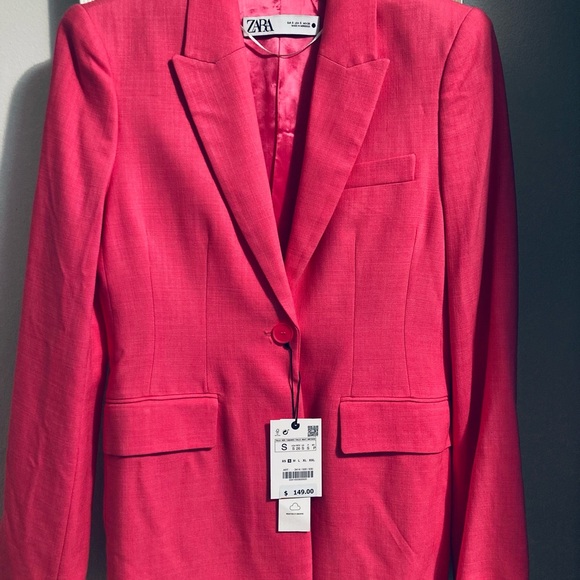 Zara FITTED BLAZER WITH POCKETS in PINK - Picture 16 of 16